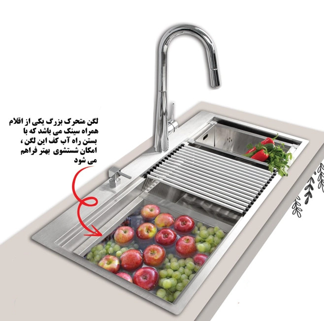 سینک استیل توکار (باکسی) اخوان کد ۳۵۶